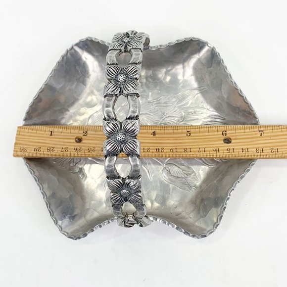 Vintage Rodney Kent Basket Hand Hammered Aluminum No. 429 Floral Tulip 1950s MCM - Picture 8 of 12